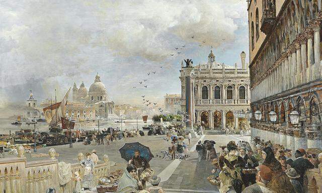 Oswald Achenbachs Venedigansicht „Blick auf die Piazzetta“.