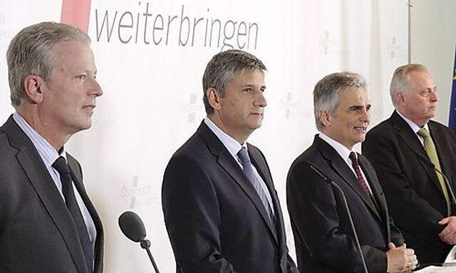 Mitterlehner, Spindelegger, Faymann und Hundstorfer