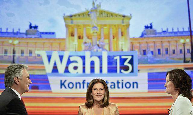 ORF-TV-KONFRONTATION ZUR NR-WAHL 2013: GLAWISCHNIG / THURNHER / FAYMANN
