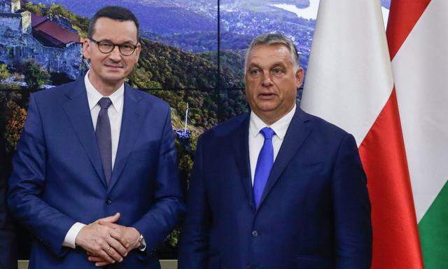 Polens Ministerpräsident, Mateusz Morawiecki, und der ungarische Ministerpräsident, Viktor Orbán, wollen Veto einlegen.