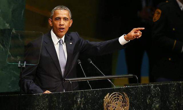 US President Barack Obama addresses the 70th session of the General Debate of the United Nations Gen
