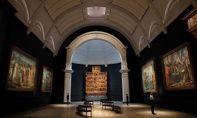 Newly refurbished Rafael Court at Victoria and Albert Museum in London