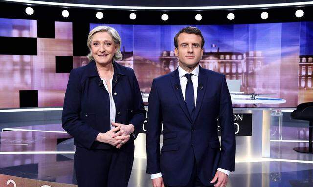 Déjà-vu im französischen Präsidentschaftswahlkampf: Schon 2017 trafen Marine Le Pen und Emmanuel Macron bei der TV-Debatte vor der Stichwahl aufeinander. 