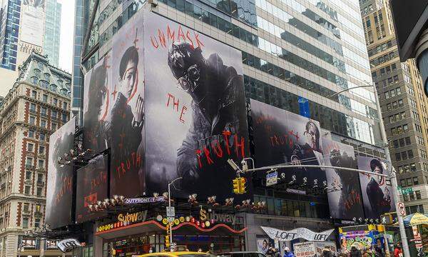 Werbung für den &quot;Batman&quot;-Film am New Yorker Times Square.