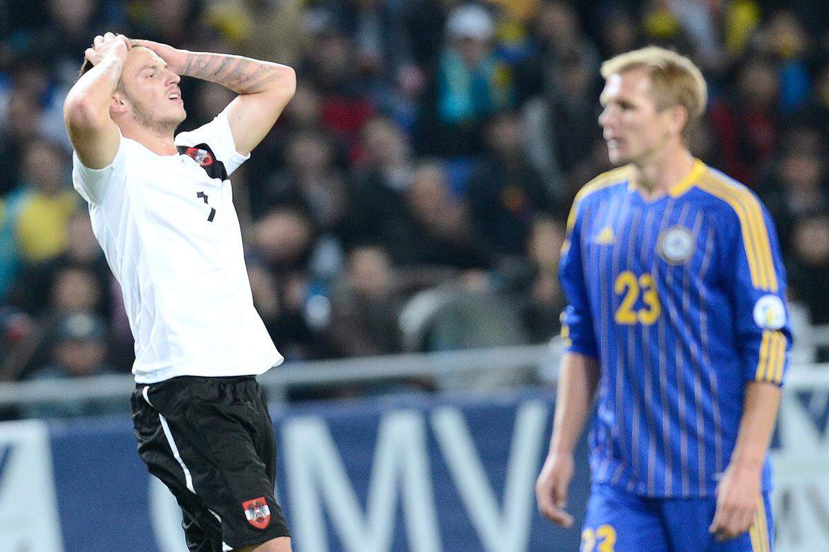 "Es ist kein Rückschritt", versuchte Koller nach dem torlosen Remis zu beruhigen. Dennoch ein Punkteverlust, der weh tat. Kasachstan - Österreich 0:0