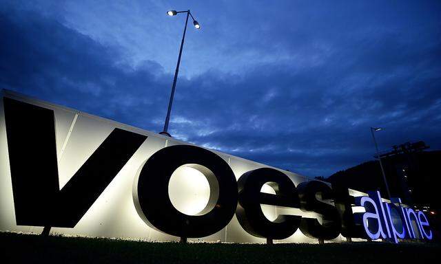 FILE PHOTO: The logo of steelmaker Voestalpine stands in front of the steel plant Donawitz in Leoben