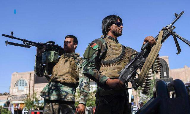 Afghanische Sicherheitskräfte während des islamischen Opferfestes letzte Woche in der Hauptstadt Kabul.