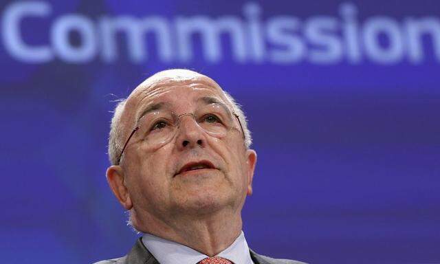 EU Competition Commissioner Almunia addresses a news conference in Brussels