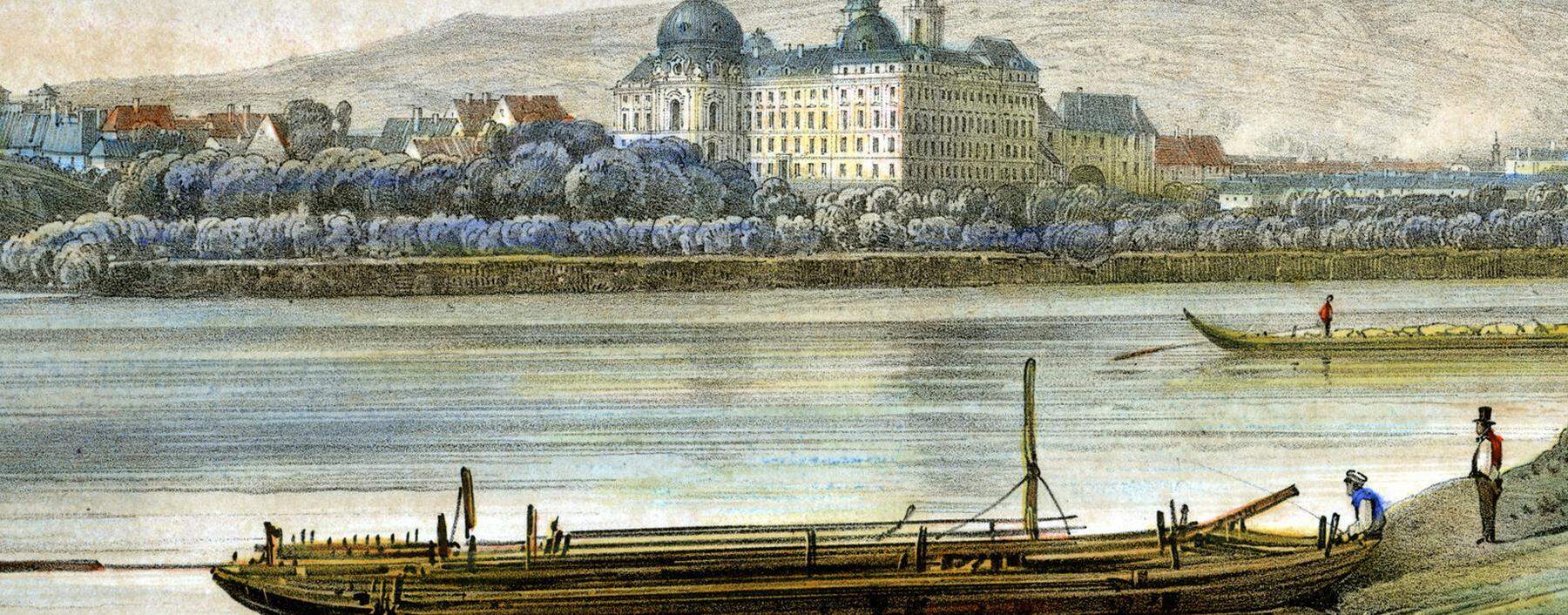Landschaftsbilder als historische Quellen: 1847 malte Jakob Alt 55 Ölskizzen entlang der Donau. Hier der Blick auf Klosterneuburg.