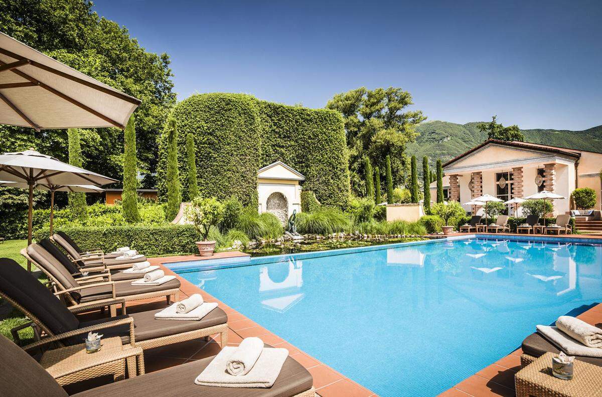 Dolce Vita und ein vielseitiges Ayurveda-Programm bietet das Schweizer Hotel in luxuriös-mediterraner Atmosphäre.    