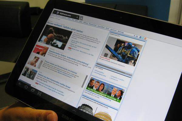Der Browser bietet vertrautes Terrain. Wie schon andere Tablets eignet sich das Galaxy Tab aufgrund des Formfaktors gut zum schmökern im Web.