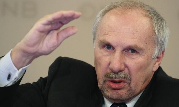 ECB Governing Council member Nowotny addresses a news conference in Vienna