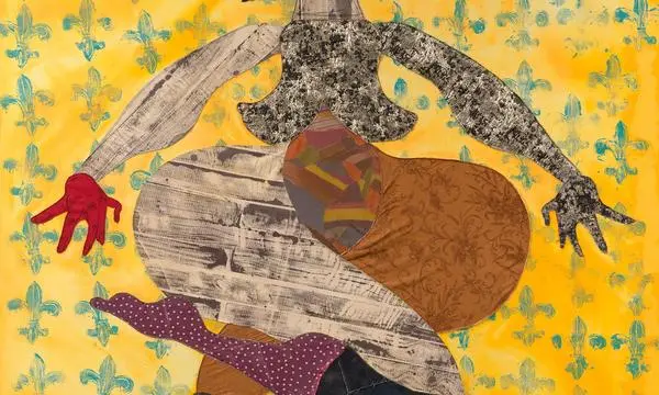 Collage „Sommeil Mielle“ von Tschabalala Self, 2024 aus der Slg. Haselsteiner.