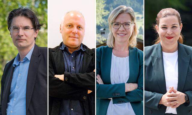 Von links: Georg Günsberg wird statt Stefan Wallner Kogler-Kabinettschef; Leonore Gewessler soll Nina Tomaselli als Kogler-Vize ersetzen.