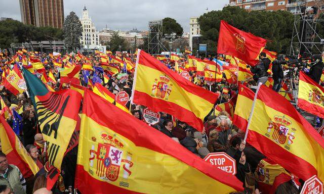 Zehntausende demonstrierten in Madrid gegen Regierung und für Neuwahl.
