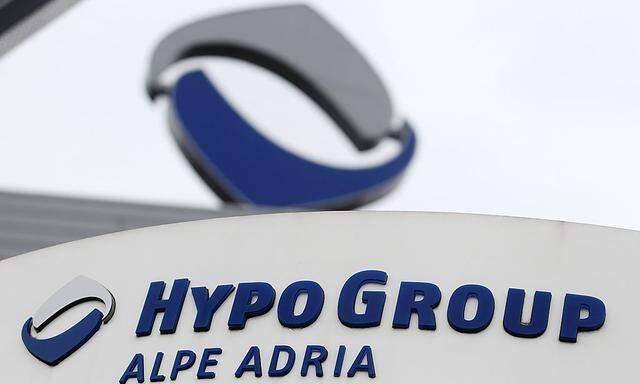 The logo of nationalised lender Hypo Alpe Adria is pictured at the bank's headquarters in Klagenfurt