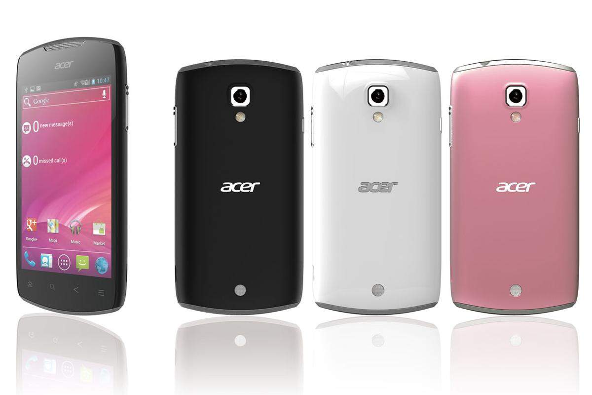 Acer hat ein 3,7-Zoll-Smartphone mit Android 4.0 angekündigt. Die Kamera bietet fünf Megapixel und ein Fotolicht. Per NFC können Daten mit anderen NFC-Geräten ausgetauscht werden. Der Marktstart soll im Frühsommer erfolgen, Preise sind noch keine bekannt.