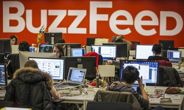 Buzzfeed employees work at the company´s headquarters in New York