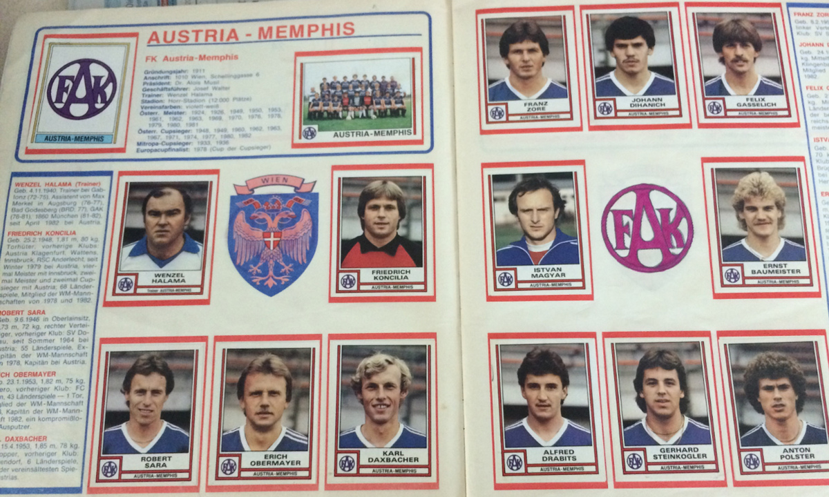 Panini-Bilder: Austria, im Jahr 1983.