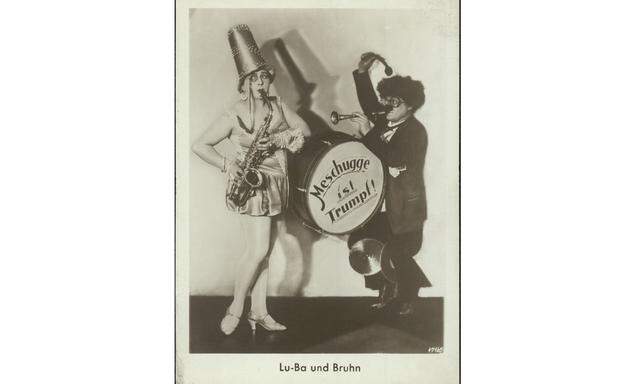 Werbekarte von circa 1925 mit den Komödianten Lu-Ba und Bruhn.