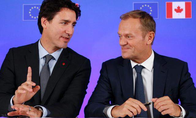 Kanadas Premierminister Justin Trudeau und Ratspräsident Donald Tusk.