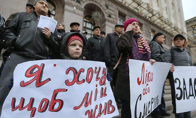 Demonstration in Kiew gegen die akuten Mängel im Gesundheitssytsem