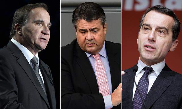 Stefan Löfven, Sigmar Gabriel, Christian Kern