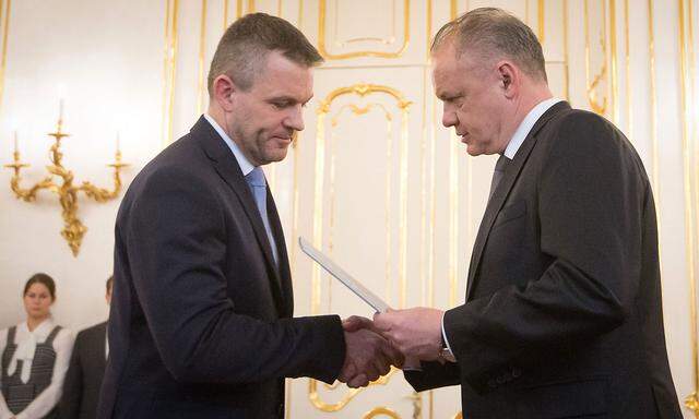 Archivbild. Präsident Kiska und designierter Ministerpräsident Pellegrini werden sich doch noch einigermaßen einig über die neue slowakische Regierung.
