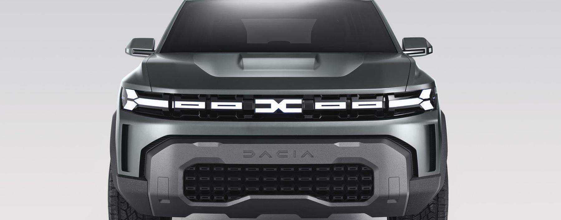 Groß im Kommen: Mit dem Konzept Bigster zeigt Dacia ein kommendes SUV – und gleich auch das neue Markenlogo.