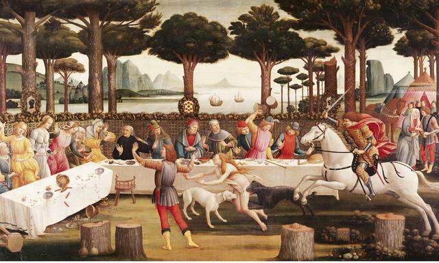 Sandro Botticelli: „Das Gastmahl des Nastagio degli Onesti“, um 1483. 