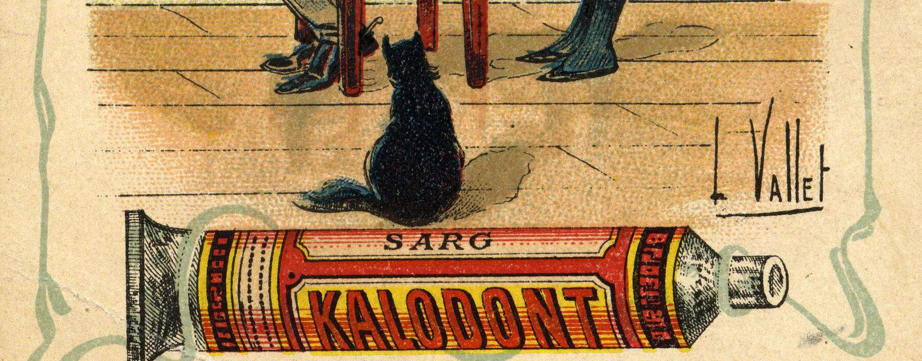 Werbeplakat für die Zahncreme „Kalodont“ um 1900