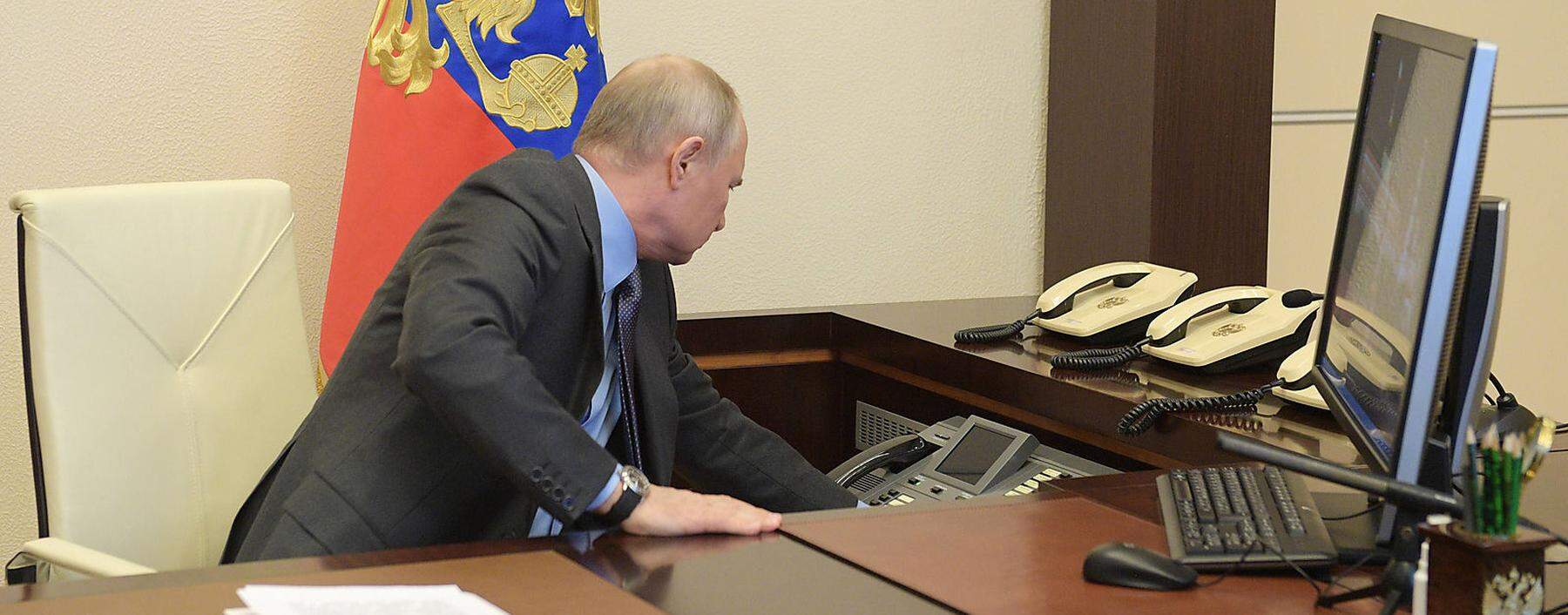 Putin bei einer Videokonferenz
