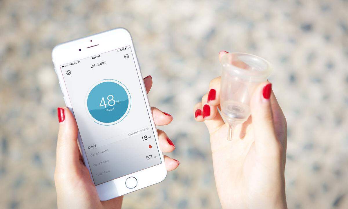 Zu den neuesten Entwicklungen zählt der "Looncup", eine Menstruationstasse mit elektronischem Chip, der die Menge des Tasseninhalts misst und der Benutzerin über ihr Smartphone via App mitteilt, wenn die Tasse voll ist.