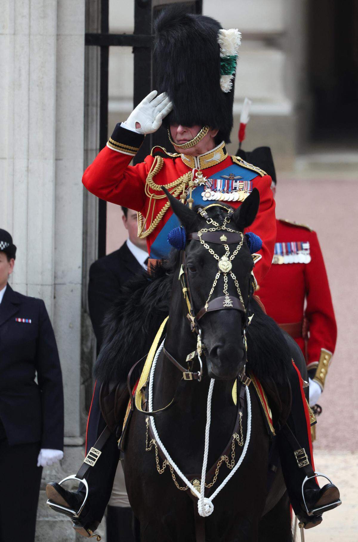 König Charles zeigte sich hoch zu Ross. 