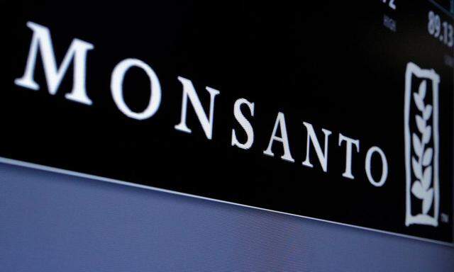 Monsanto is displayed on a screen where the stock is traded on the floor of the NYSE