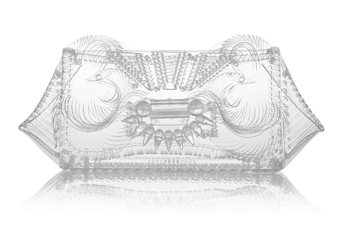 Clutch von Finds aus handgefertigten, transparenten Vinyl.