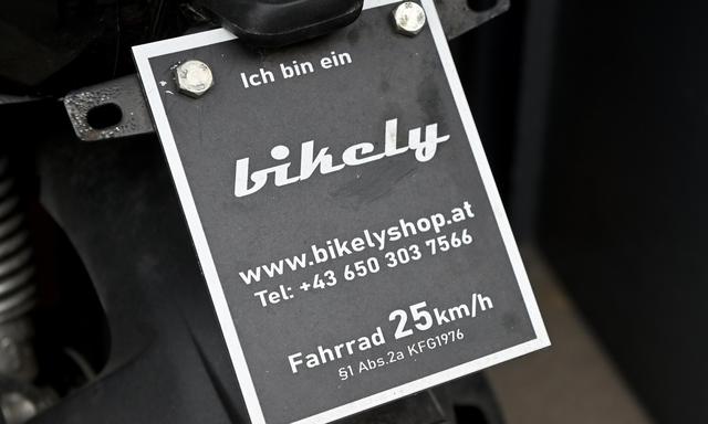 E-Mopeds, die als Fahrräder gelten, haben oft so ein (oder so ein ähnliches)  Nummernschild montiert. 