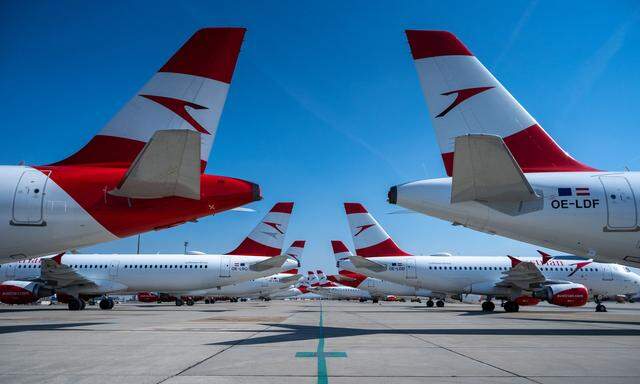 ++ HANDOUT ++ CORONAVIRUS - AUSTRIAN AIRLINES-FLUGZEUGE AM FLUGHAFEN WIEN GEPARKT