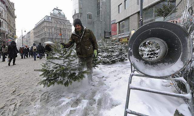 Ob es am Heiligen Abend, wie schon Mitte Dezember hier in der Wiener Innenstadt, Schnee geben wird?