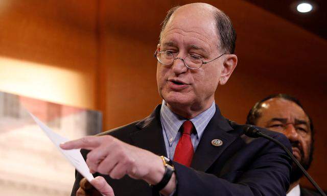 Rep. Brad Sherman (D-CA) speaks with the media about his plans to draft articles of impeachment against President Donald Trump on Capitol Hill in Washington