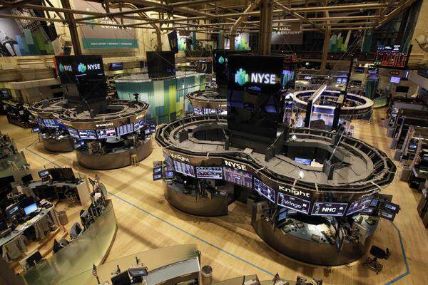Wall Street, New York. Die Börse blieb zwei Tage geschlossen.