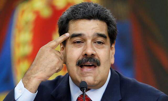 Venezuela's President Nicolas Maduro holds a news conference in Caracas