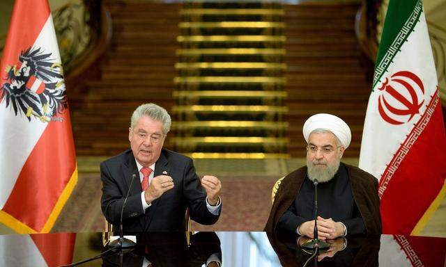 Bundespräsident Heinz Fischer mit dem iranischen Präsidenten Hassan Rohani