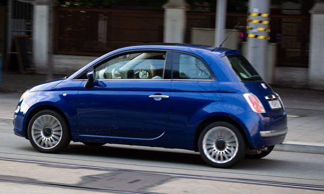July 23 2018 Munich Bavaria Germany A FIAT 500 car is seen in the streets of Munich FIAT is