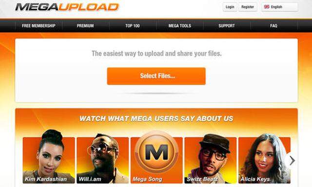 This undated image obtained by The Associated Press shows the homepage of the website Megaupload.com.