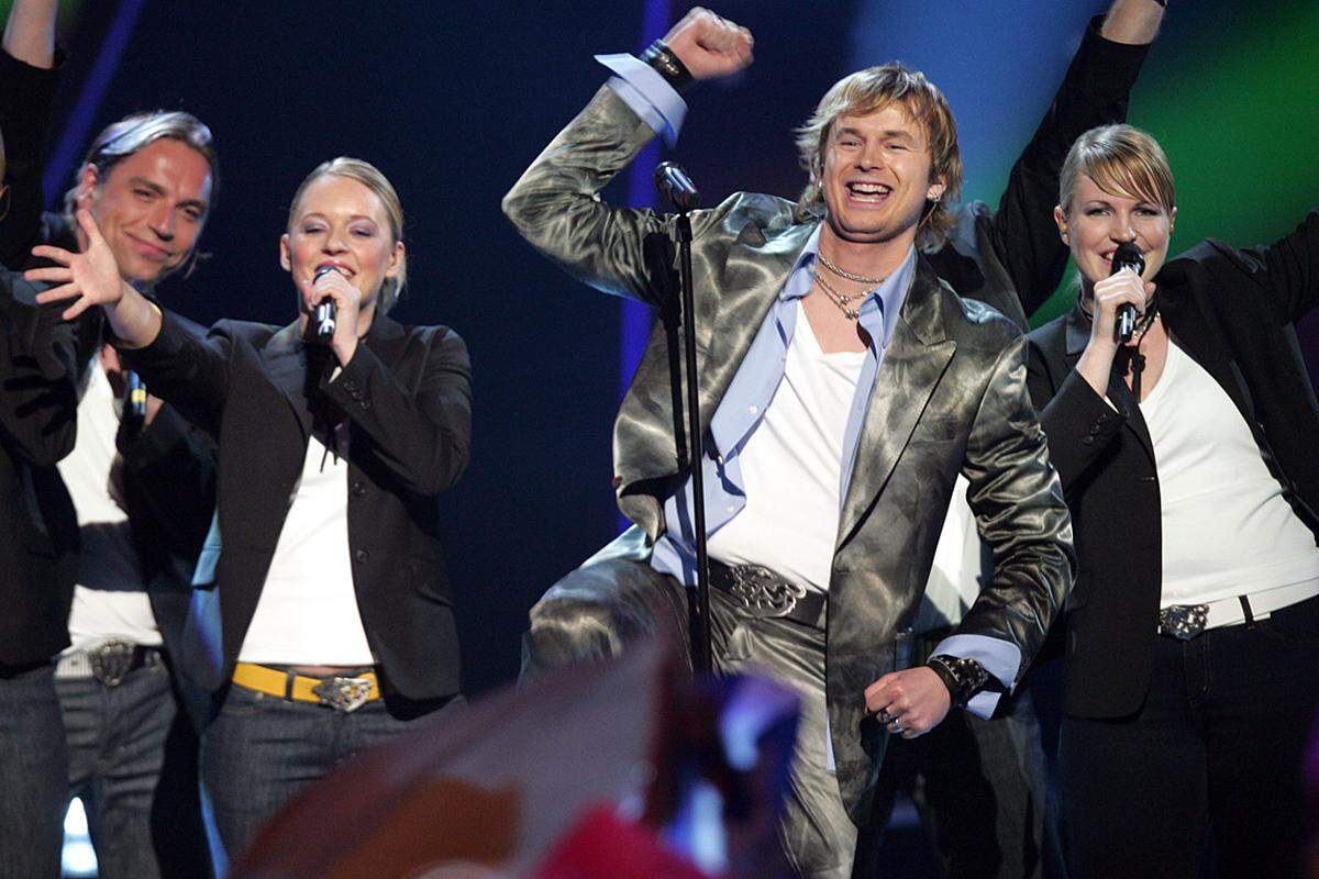 Mal fand sich Norwegen auf dem letzten Platz des Contests - ebenfalls ein Rekord. Knut Anders Sørum (im Bild) landete beispielsweise 2004 mit "Hoch" auf dem 24. und damit letzten Platz.