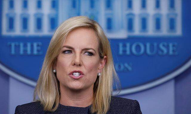 United States Secretary of Homeland Security Kirstjen Nielsen answers questions during the daily briefing at the White House in Washington, D.C., U.S.