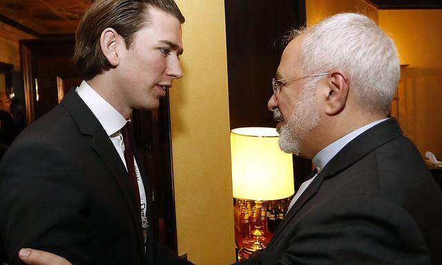 Österreichs Außenminister Sebastian Kurz mit seinem iranischen Pendant Mohammed Javad Zarif auf der 