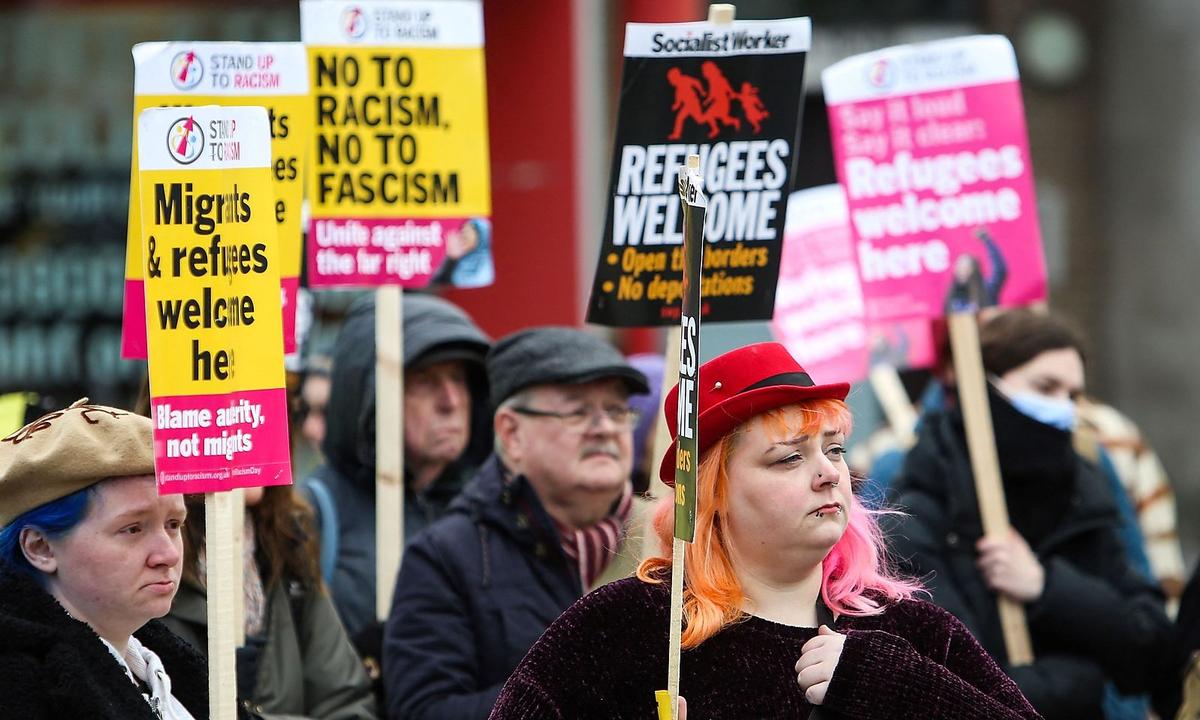 BRITAIN-FRANCE-MIGRANTS-PROTEST