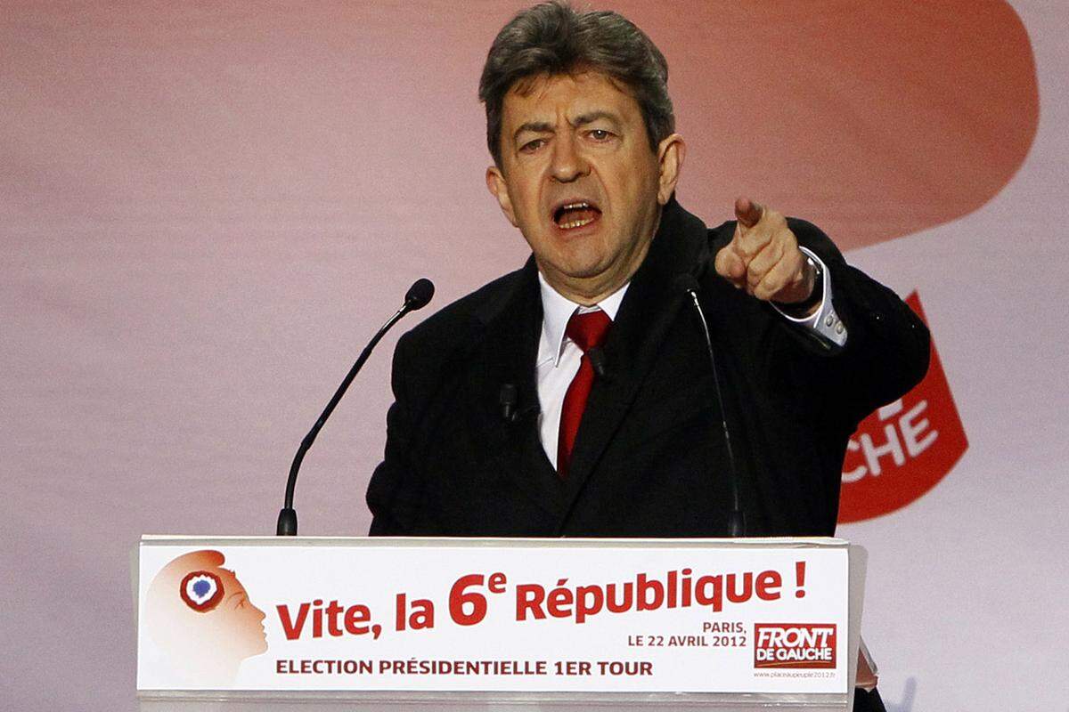 Linkskandidat Jean-Luc Melenchon kämpft am Wahlabend nach Platz vier mit der Einsamkeit: "Dies ist auch der Moment zu sagen, wie sehr wir uns allein gefühlt haben in bestimmten Momenten. Schande über jene, die uns lieber angegriffen haben, statt uns zu helfen."